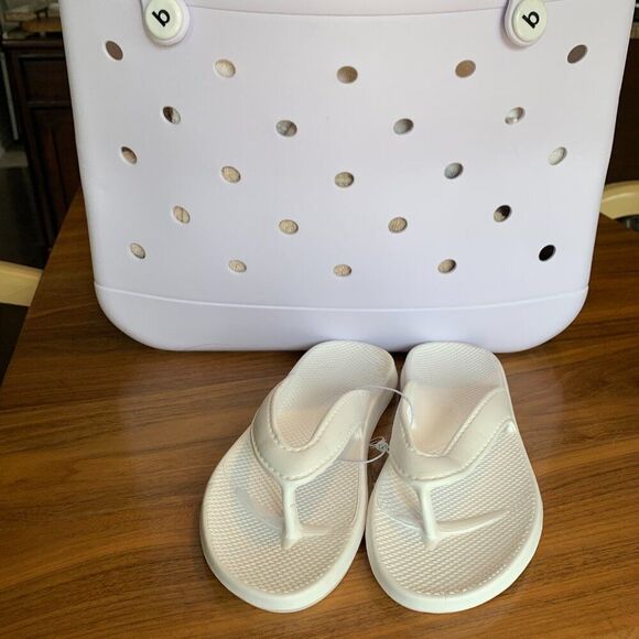 New, EVA flip flop, sz 11, summer casual, comfy, waterproof, white, like Crocs - Picture 3 of 14